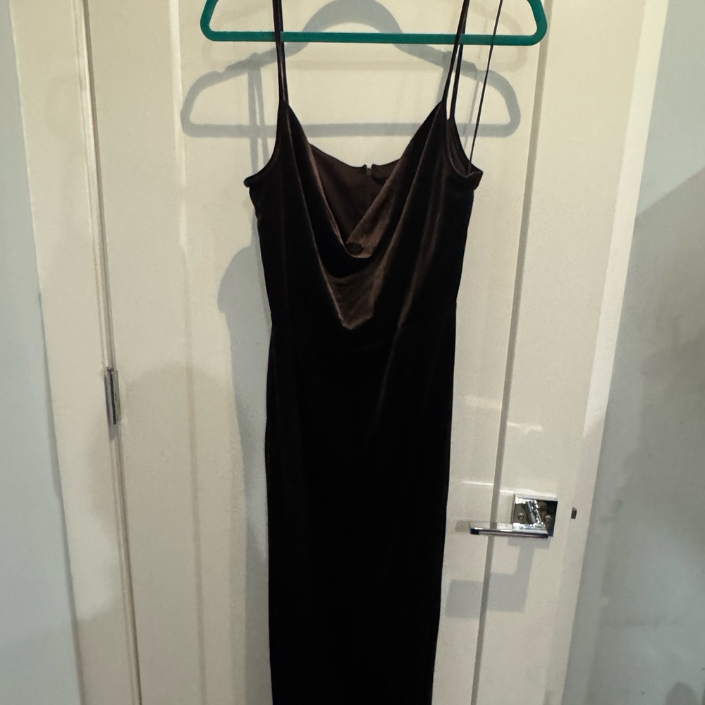 Elegant Chocolate Brown Velvet Dress